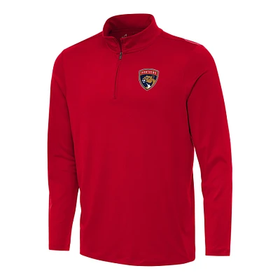 Men's Antigua Red Florida Panthers Reprocess Quarter-Zip Top