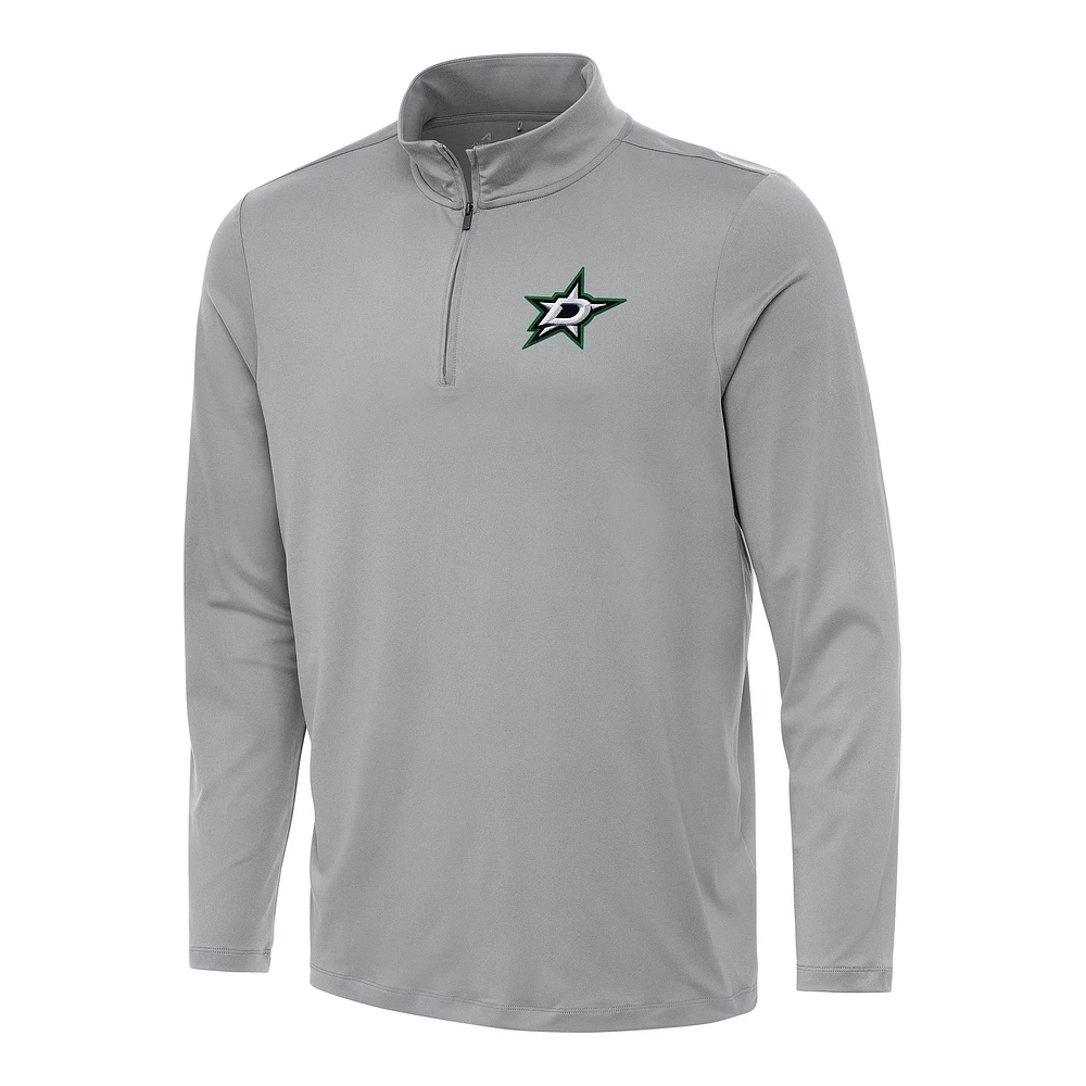 Men's Antigua Gray Dallas Stars Reprocess Quarter-Zip Top