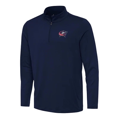 Men's Antigua Navy Columbus Blue Jackets Reprocess Quarter-Zip Top