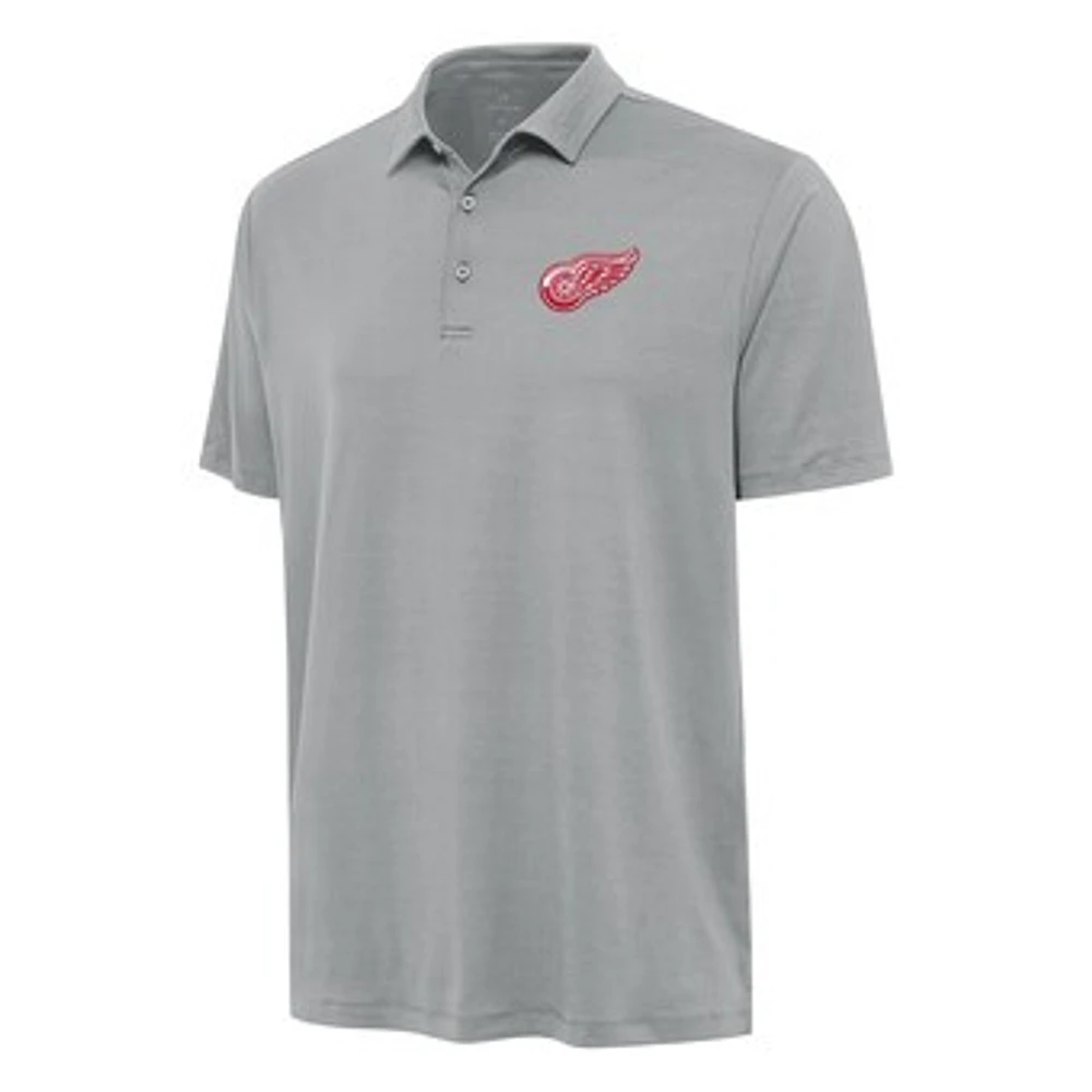Men's Antigua Gray Detroit Red Wings Reprocess Polo