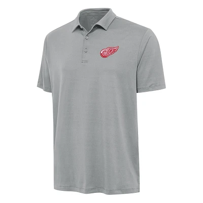 Men's Antigua Gray Detroit Red Wings Reprocess Polo