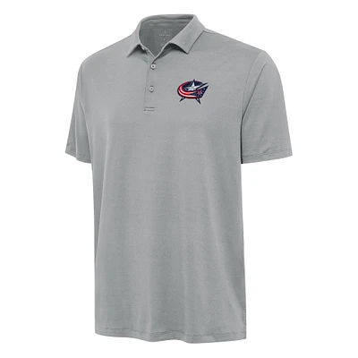 Men's Antigua Gray Columbus Blue Jackets Reprocess Polo