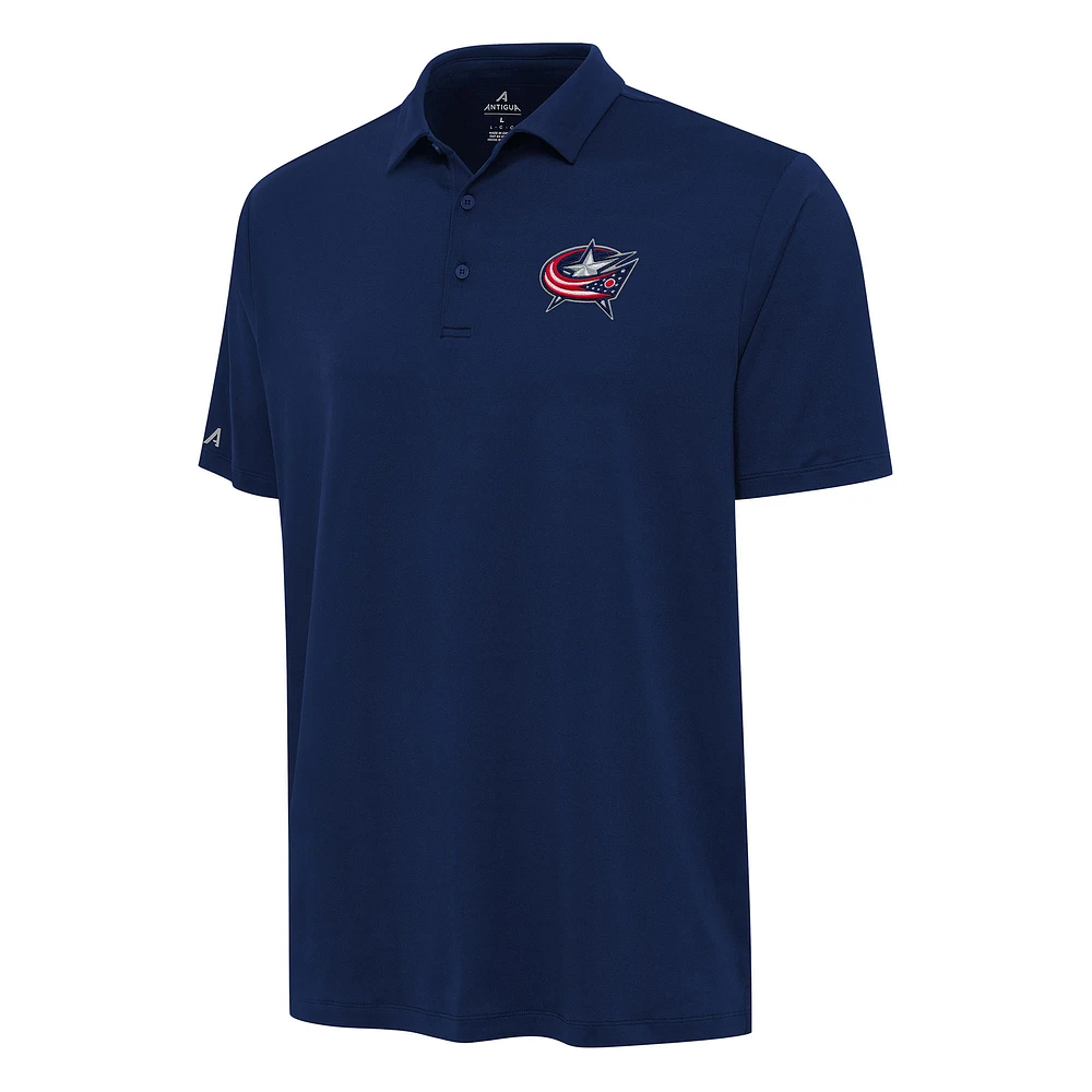 Men's Antigua Navy Columbus Blue Jackets Reprocess Polo