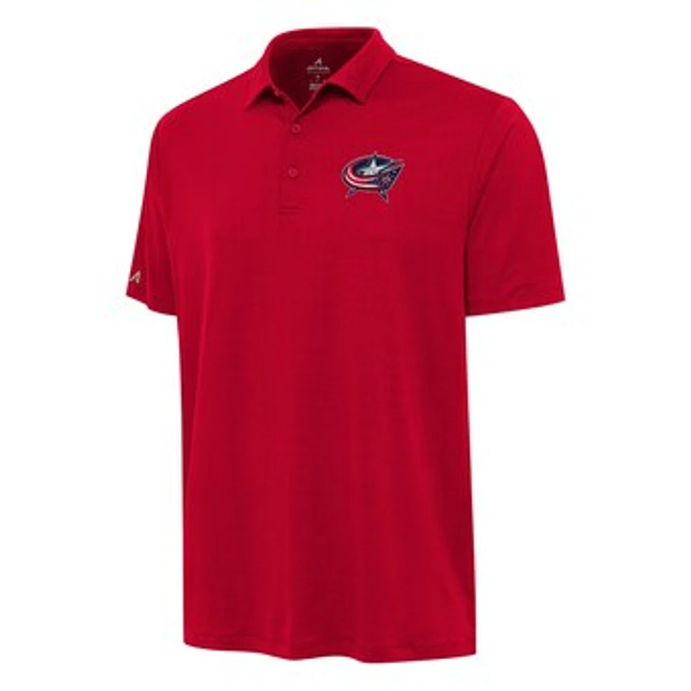 Men's Antigua Red Columbus Blue Jackets Reprocess Polo