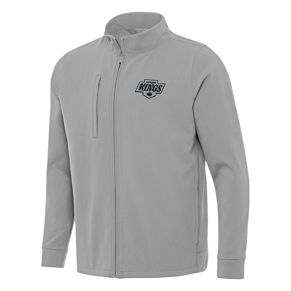 Men's Antigua Gray Los Angeles Kings Regard Full-Zip Jacket
