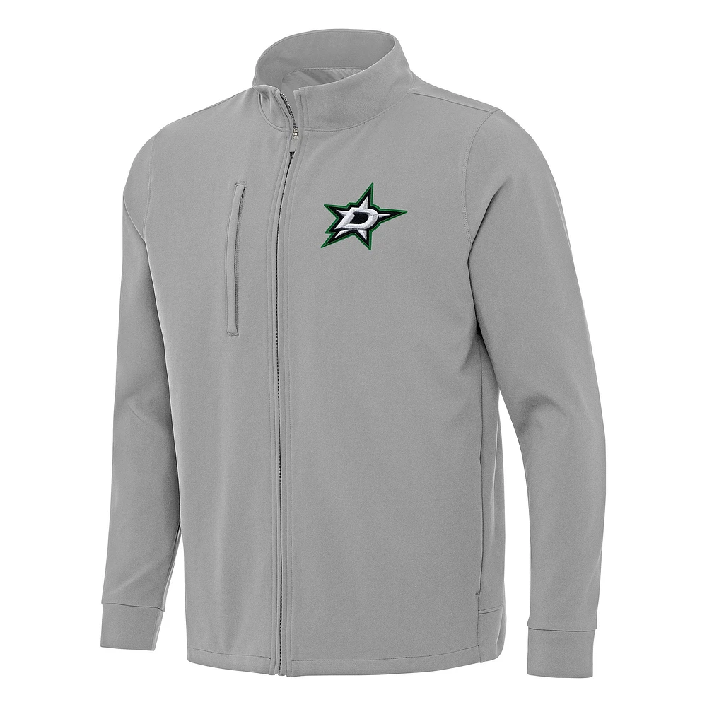 Men's Antigua Gray Dallas Stars Regard Full-Zip Jacket