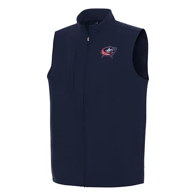 Men's Antigua Navy Columbus Blue Jackets Regard Full-Zip Vest