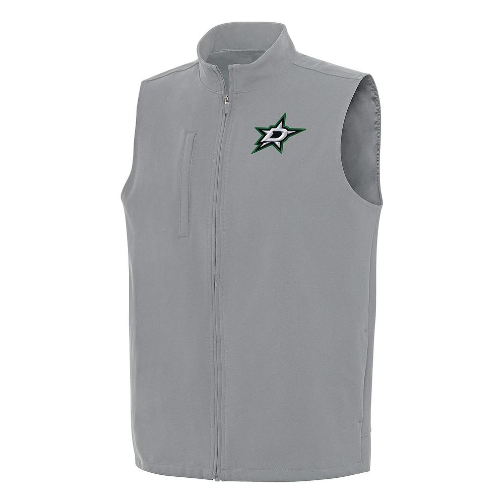 Men's Antigua Gray Dallas Stars Regard Full-Zip Vest