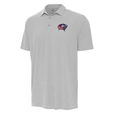 Men's Antigua Gray Columbus Blue Jackets Twine Polo
