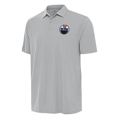 Men's Antigua Gray Edmonton Oilers Era Polo