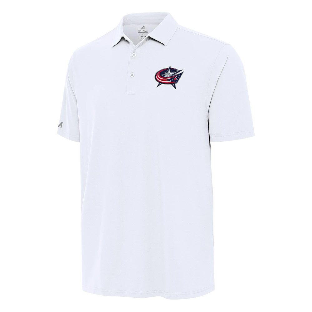 Men's Antigua White Columbus Blue Jackets Era Polo
