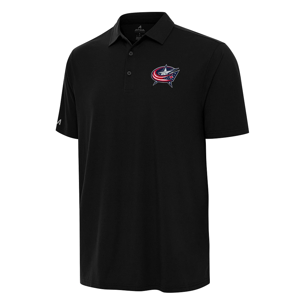 Men's Antigua Black Columbus Blue Jackets Era Polo