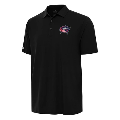 Men's Antigua Black Columbus Blue Jackets Era Polo