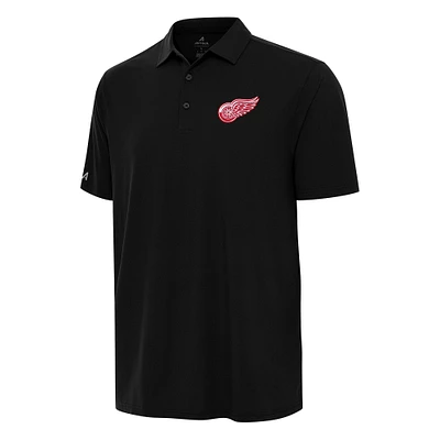 Men's Antigua Black Detroit Red Wings Era Polo