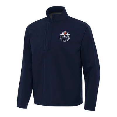 Men's Antigua Navy Edmonton Oilers Brisk Quarter-Zip Windbreaker