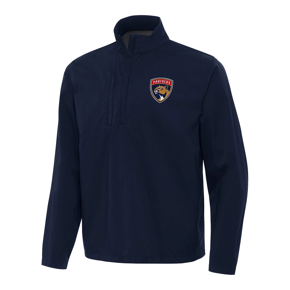 Men's Antigua Navy Florida Panthers Brisk Quarter-Zip Windbreaker