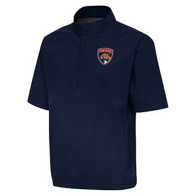 Men's Antigua  Navy Florida Panthers Brisk Quarter-Zip Windbreaker