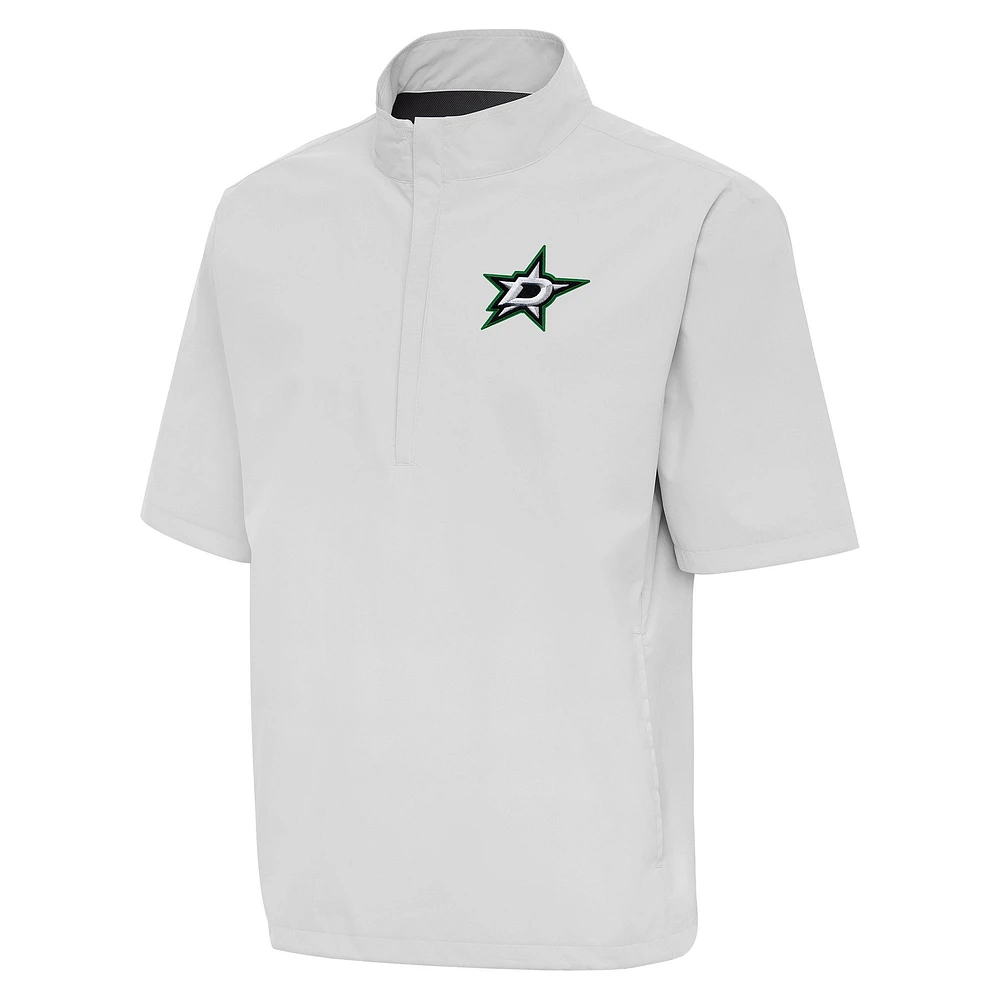 Men's Antigua Heather Gray Dallas Stars Brisk Quarter-Zip Windbreaker