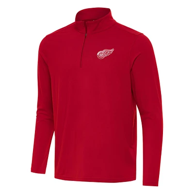 Men's Antigua Red Detroit Wings Intent Quarter-Zip Top