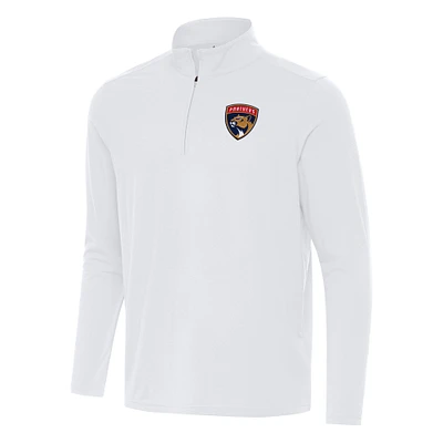 Men's Antigua White Florida Panthers Intent Quarter-Zip Top