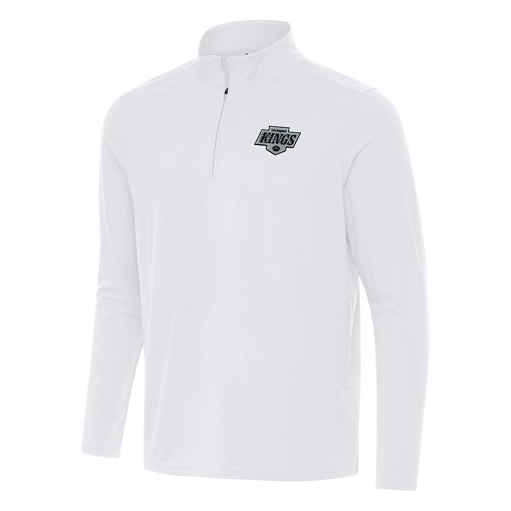 Men's Antigua White Los Angeles Kings Intent Quarter-Zip Top
