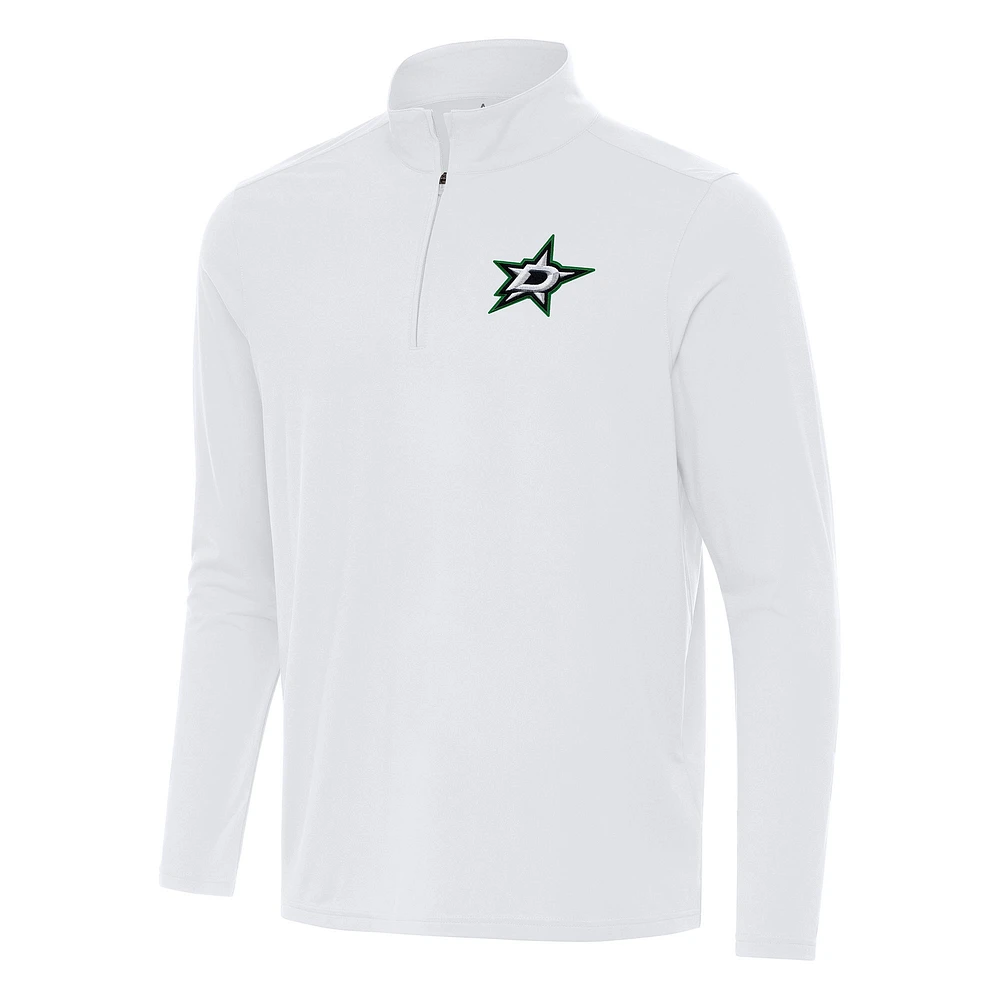 Men's Antigua White Dallas Stars Intent Quarter-Zip Top