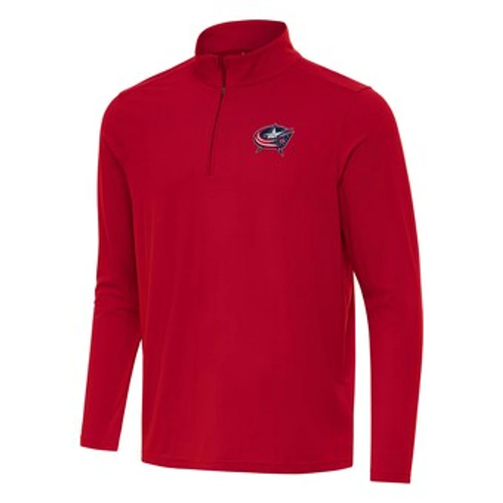 Men's Antigua Red Columbus Blue Jackets Intent Quarter-Zip Top