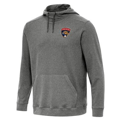 Men's Antigua Heather Black Florida Panthers Cloud Pullover Hoodie