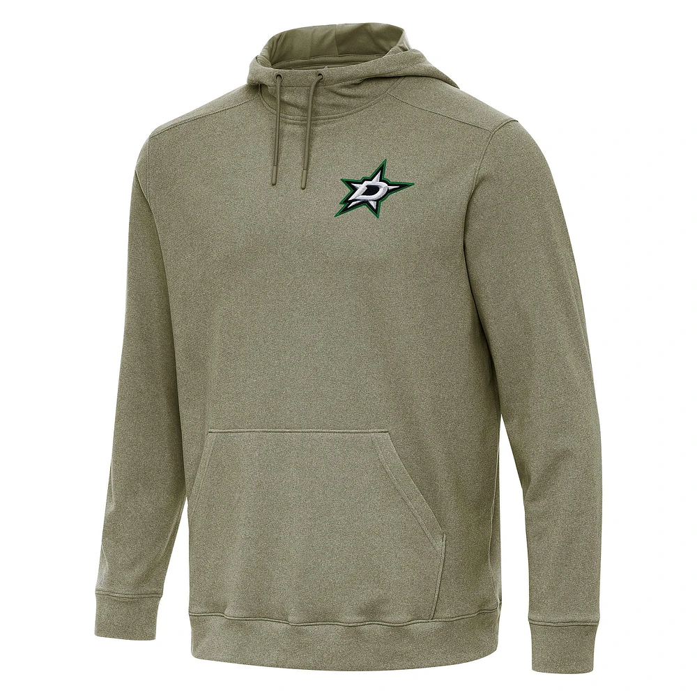 Men's Antigua Olive Dallas Stars Cloud Pullover Hoodie