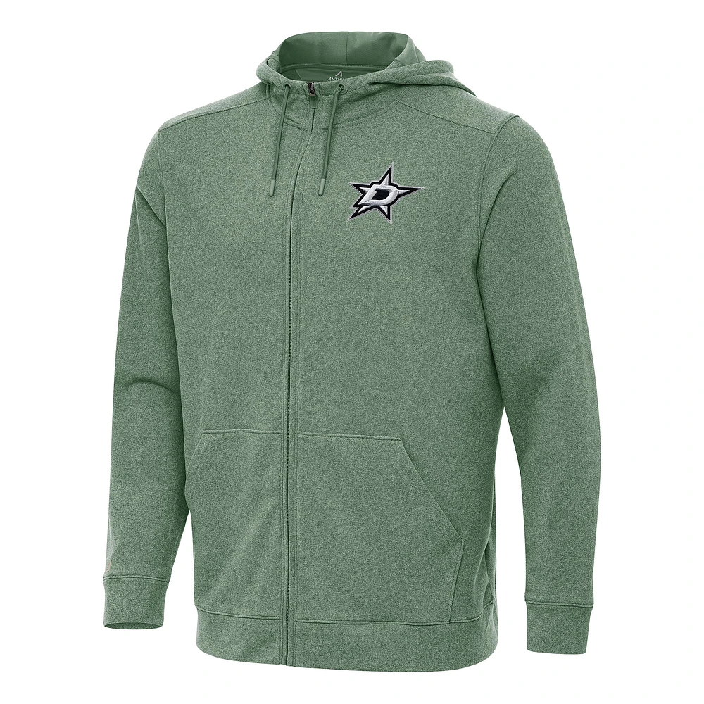 Men's Antigua Hunter Green Dallas Stars Effortless Full-Zip Hoodie Jacket