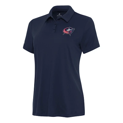 Women's Antigua Navy Columbus Blue Jackets Reprocess Polo