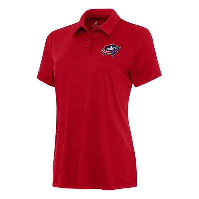 Women's Antigua Red Columbus Blue Jackets Reprocess Polo