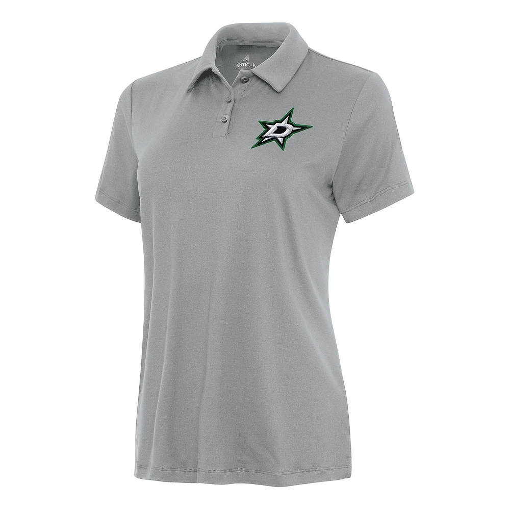 Women's Antigua Gray Dallas Stars Reprocess Polo