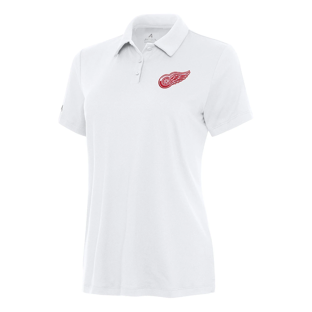 Women's Antigua White Detroit Red Wings Reprocess Polo