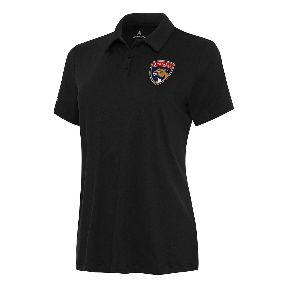 Women's Antigua Black Florida Panthers Reprocess Polo