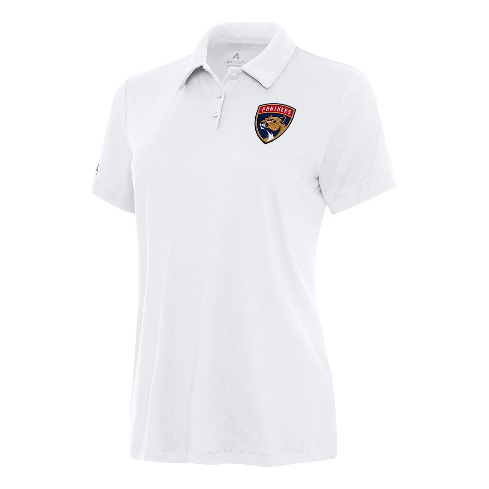 Women's Antigua White Florida Panthers Reprocess Polo