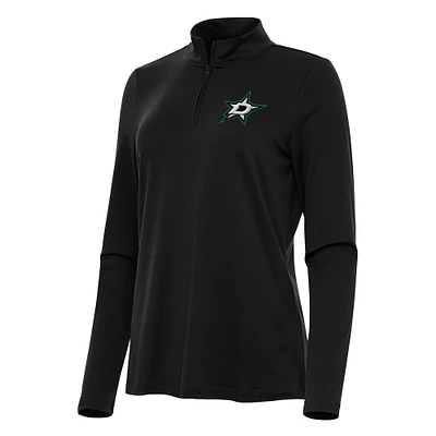 Women's Antigua Black Dallas Stars Reprocess Quarter-Zip Top