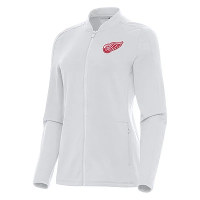 Women's Antigua White Detroit Red Wings Continual Full-Zip Jacket