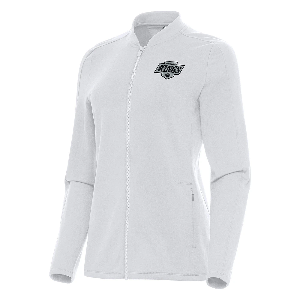 Women's Antigua White Los Angeles Kings Continual Full-Zip Jacket