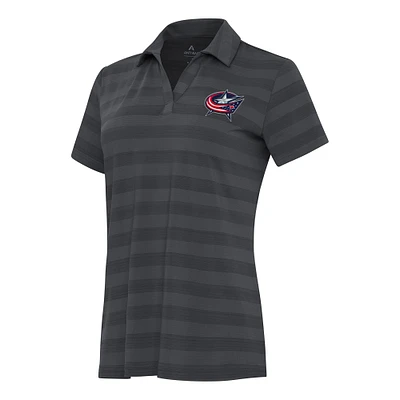 Women's Antigua Pewter Columbus Blue Jackets Tunnel Polo