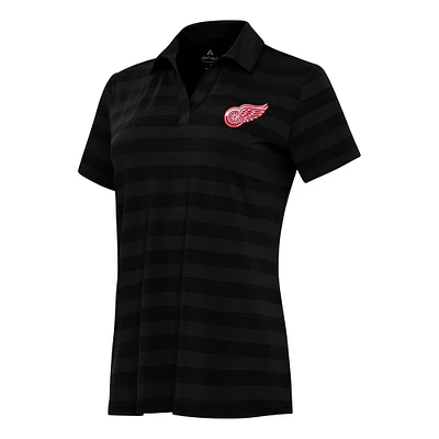 Women's Antigua Black Detroit Red Wings Tunnel Polo