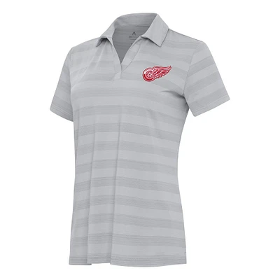 Women's Antigua Gray Detroit Red Wings Tunnel Polo