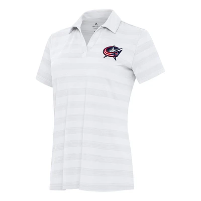Women's Antigua White Columbus Blue Jackets Tunnel Polo