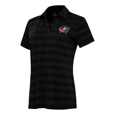 Women's Antigua Black Columbus Blue Jackets Tunnel Polo