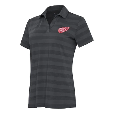 Women's Antigua Pewter Detroit Red Wings Tunnel Polo