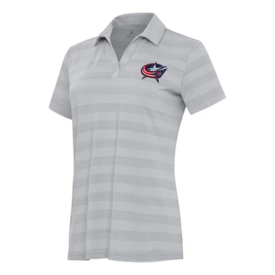 Women's Antigua Gray Columbus Blue Jackets Tunnel Polo