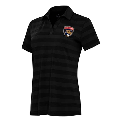 Women's Antigua Black Florida Panthers Tunnel Polo