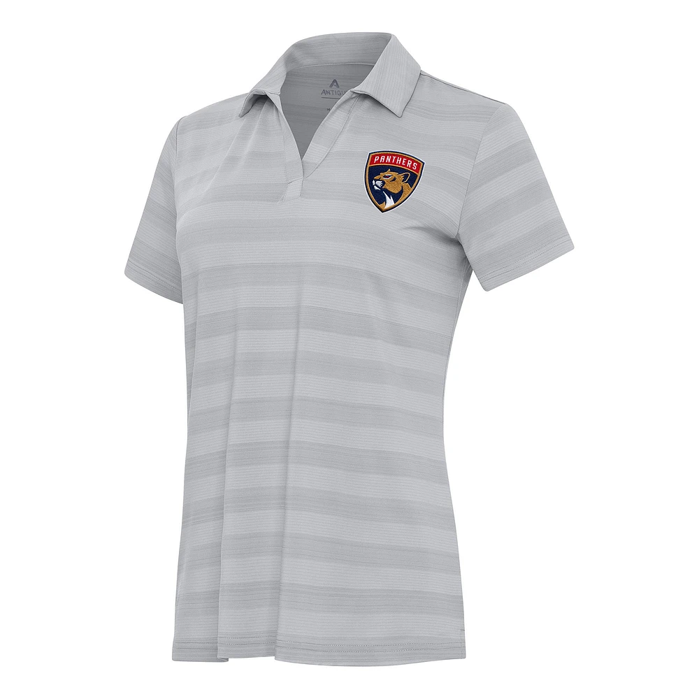 Women's Antigua Gray Florida Panthers Tunnel Polo