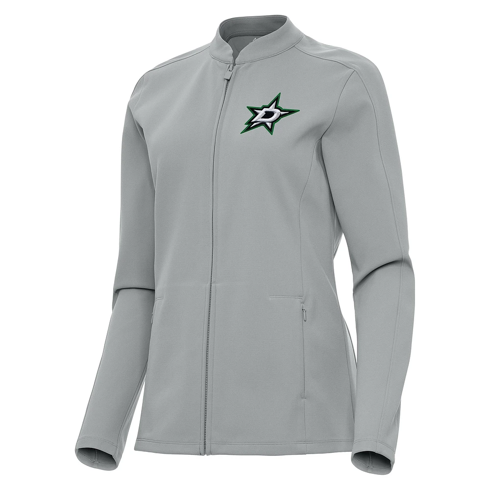 Women's Antigua Gray Dallas Stars Regard Full-Zip Jacket