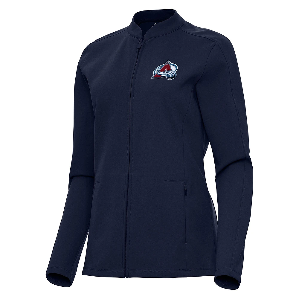 Women's Antigua Navy Colorado Avalanche Regard Full-Zip Jacket
